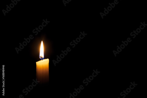 candle on black background isolated