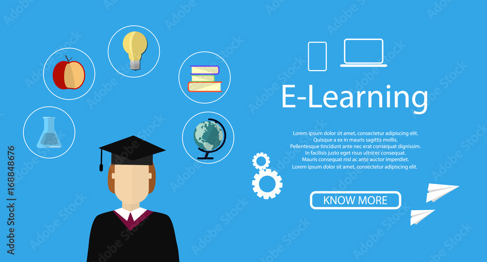 Education infographic. Flat vector illustration for e-learning and online education. Education infographic. Flat vector illustration for e-learning and online education.