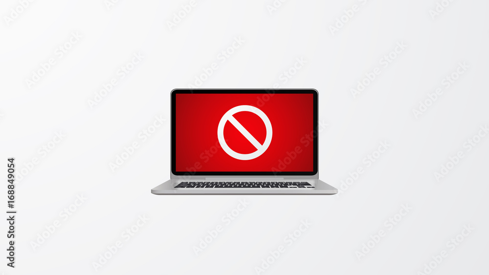 Isolated Vector Design. Ransomware, Virus, Malware, Hacker Attack Background with Photorealistic Computer Isolated Vector Design. Ransomware, Virus, Malware, Hacker Attack Background with Photorealistic Computer