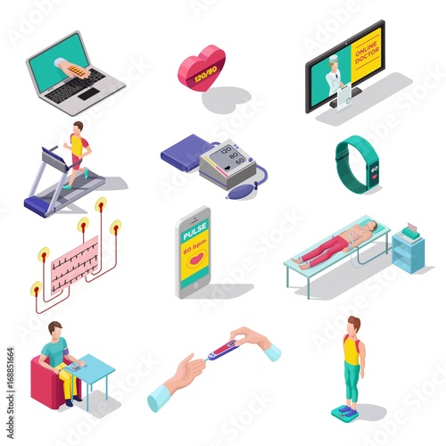 Digital Medical Heart Care Isometric Set