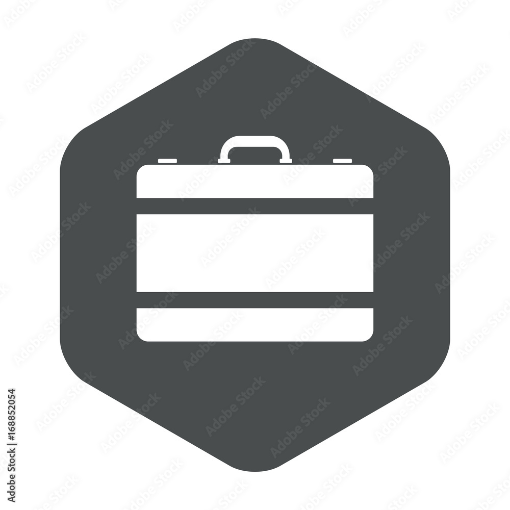 Icono plano maletin en hexagono gris Icono plano maletin en hexagono gris