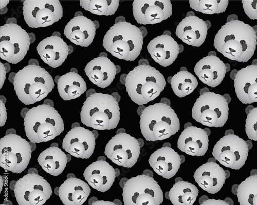 Fototapeta Naklejka Na Ścianę i Meble -  Panda Head Pattern background