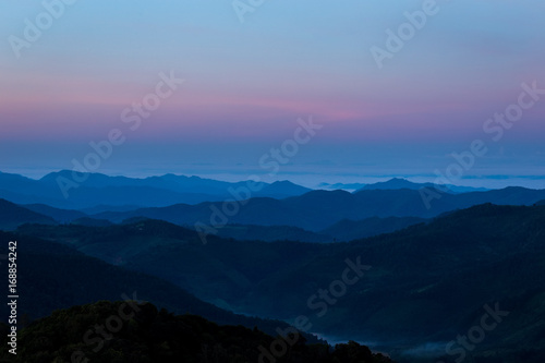 Fog with mountains. In the morning  the mountains in Mae Hong Son Province.
