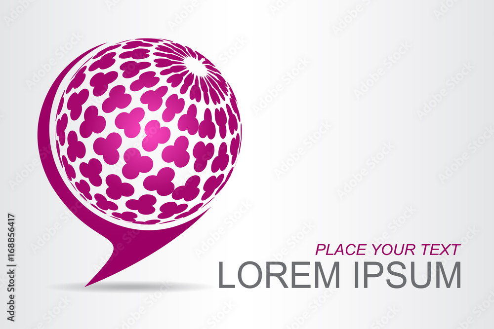 Logo stylized spherical surface with abstract shapes Logo stylized spherical surface with abstract shapes