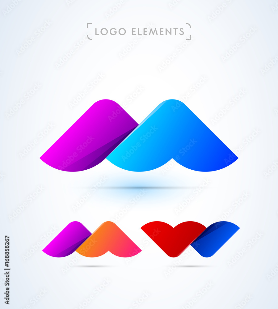 Vector abstract letter M and W logo template. Material design style Vector abstract letter M and W logo template. Material design style