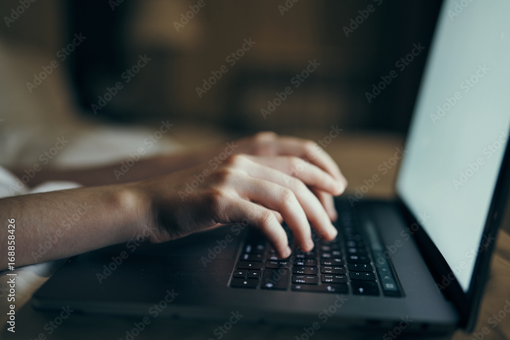 Hands, computer, laptop, business, office, money, work Hands, computer, laptop, business, office, money, work
