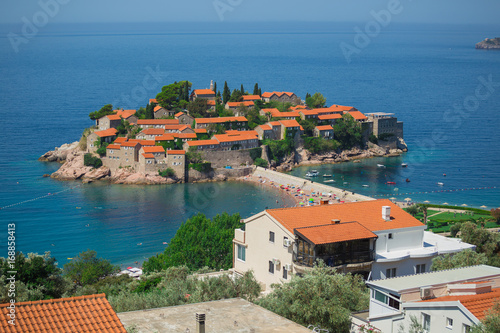  The island of Sveti Stefan. Europe. Montenegro