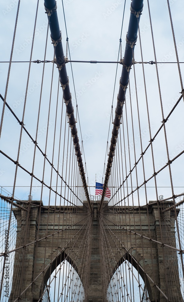 Obraz premium Brooklyn Bridge flag