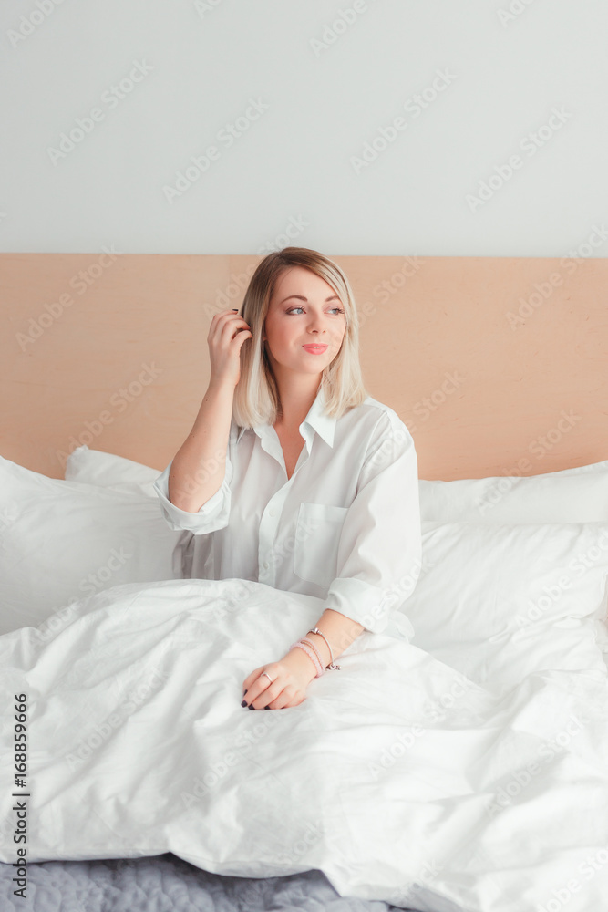 Young beautiful girl wake up Young beautiful girl wake up