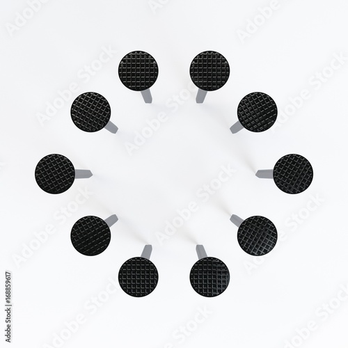 Circle of nails. Isolated o...