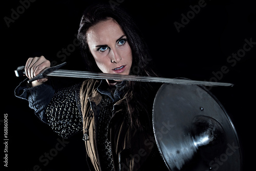 Female Warrior Medieval Fantasy Knight  photo