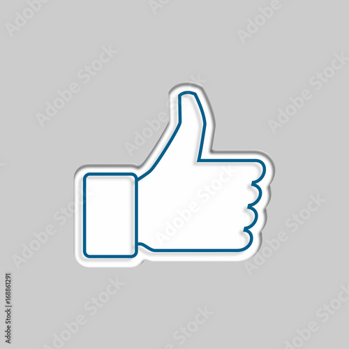 Like icon in trendy flat style with shadow, Thumb up, vector illustration photo