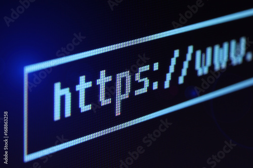 Address bar on computer display closeup