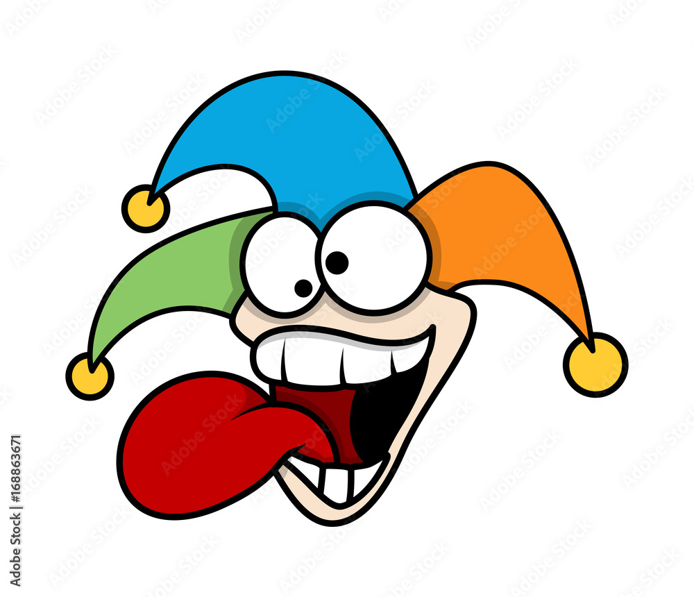 Laughing Cartoon Funny Joker Face Stock Vector | Adobe Stock