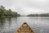 Canoe bow on a misty lake - Ontario, Canada