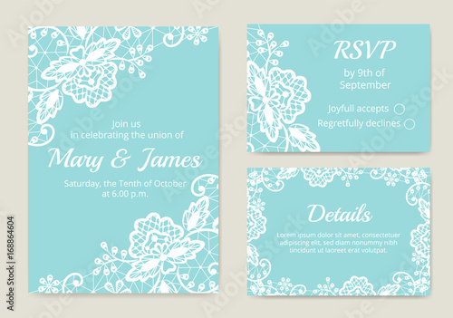 Set of wedding cards