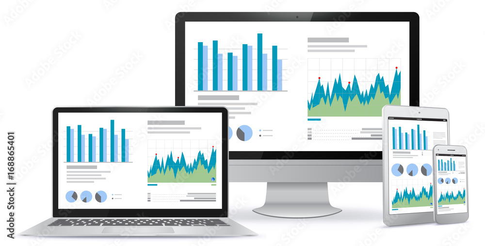 Computer Screen, Laptop, Tablet PC, Smart Phone Screens With Financial Charts and Graphs
Computer Screen, Laptop, Tablet PC, Smart Phone Screens With Financial Charts and Graphs