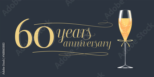 60 years anniversary vector icon, logo