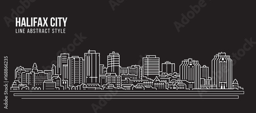 Fototapeta Cityscape Building Line art Vector Illustration design - Halifax city