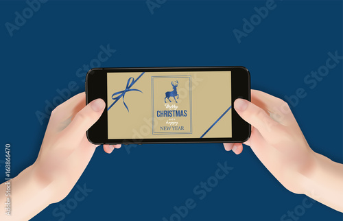 Mobiltelefon mit elektronischer Grußkarte - Weihnachten