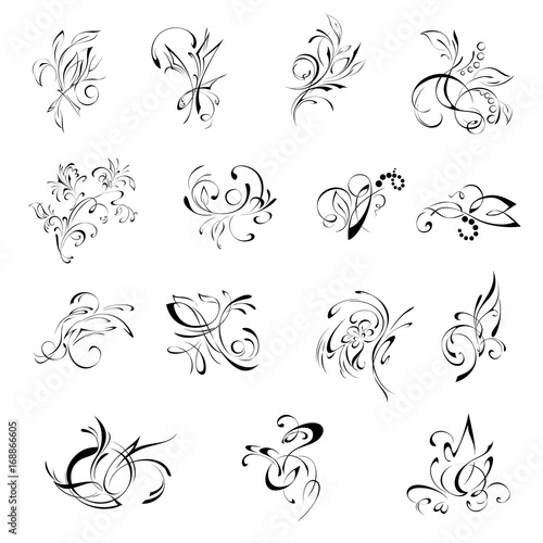 abstraction 2. SET. abstract drawing in black lines on a white background. SET