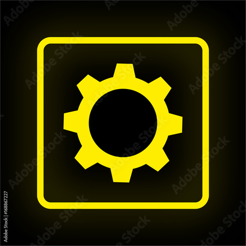 Neon Button App - Zahnrad