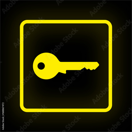 Neon Button App - Schlüssel Datenschutz