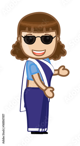 Happy Indian Woman with Sunglasses