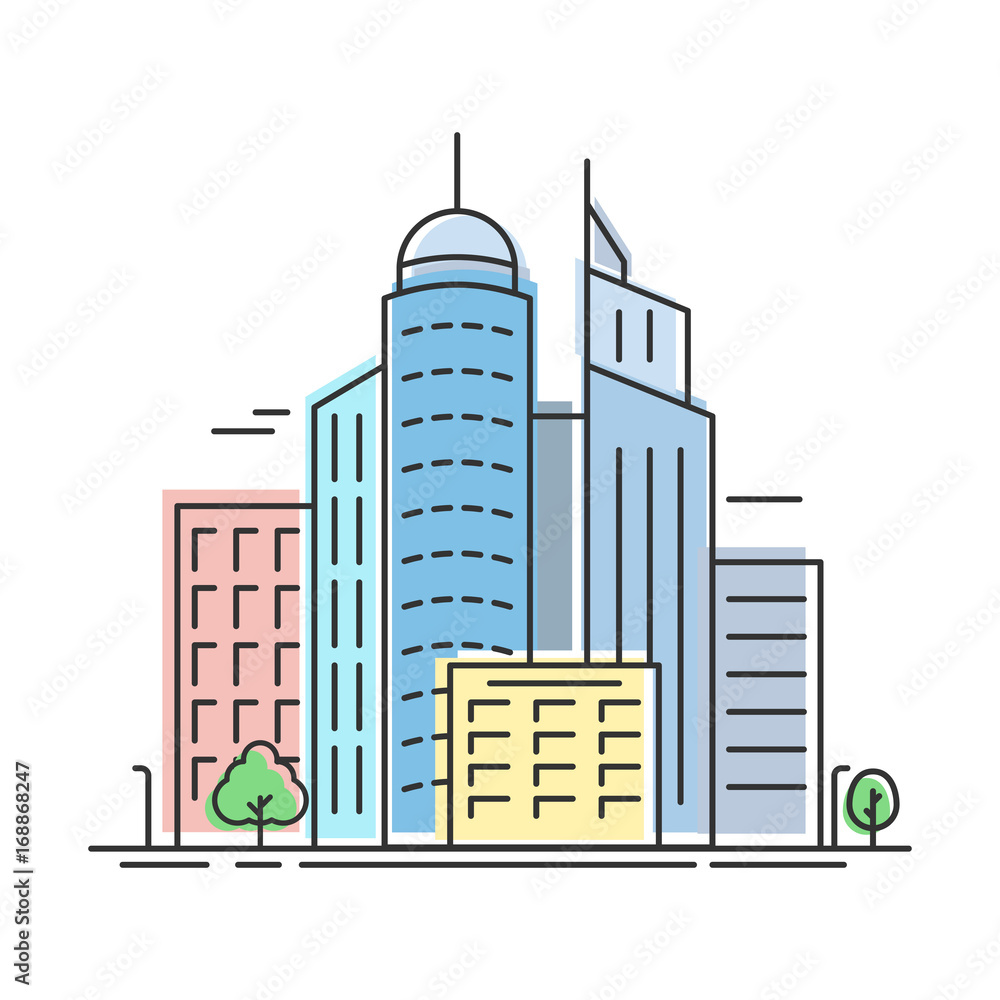 Obraz premium City skyline linear