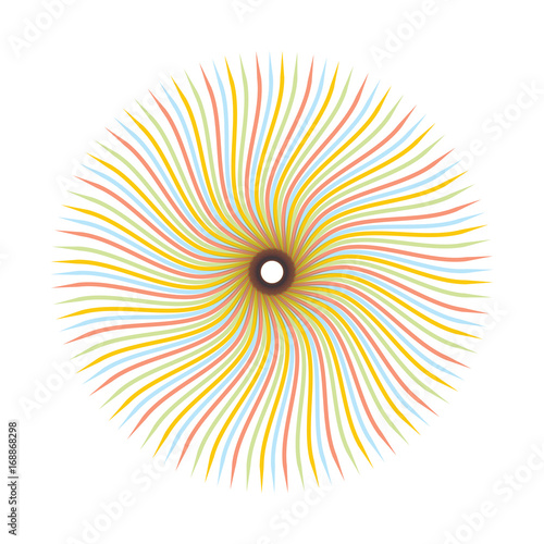 Artistic orange sun illustration with vibrant color