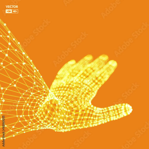 Human Arm. Hand Model. Connection structure. Future technology concept. 3D Vector illustration.