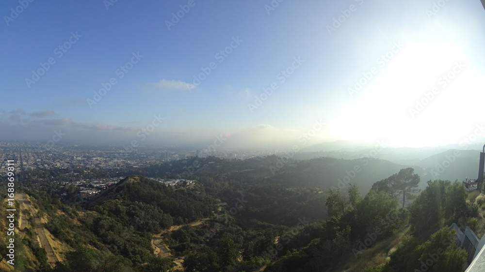 The view of Hollywood Hills from Griffith Observatory The view of Hollywood Hills from Griffith Observatory