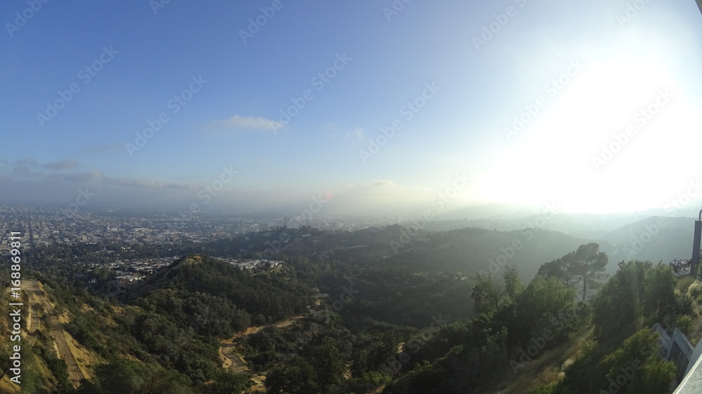 The view of Hollywood Hills from Griffith Observatory