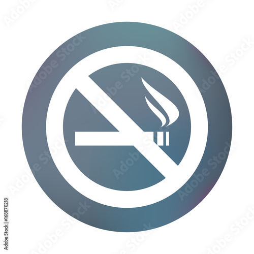 Farbiger Button - Rauchen-Verboten-Schild