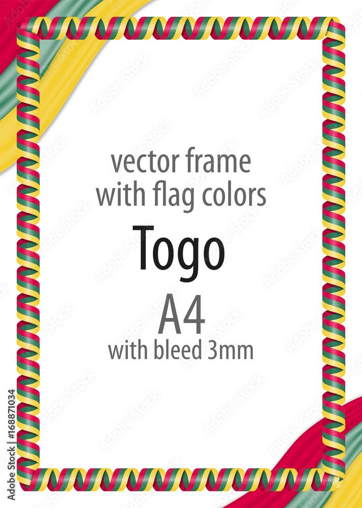 Obraz premium Frame and border of ribbon with the colors of the Togo flag