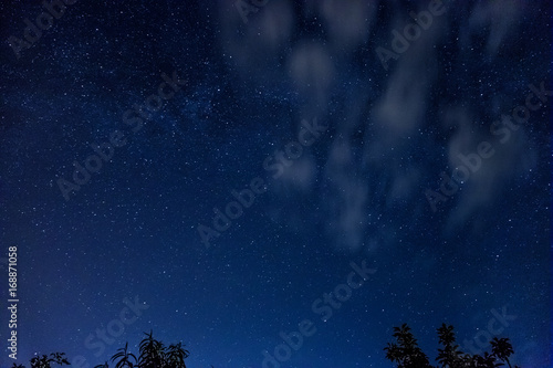 Beautiful background of the stars in the night sky. Real photo. © Ievgenii Meyer