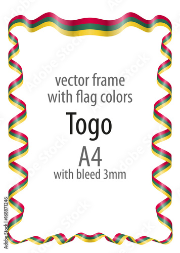 Frame and border of ribbon with the colors of the Togo flag