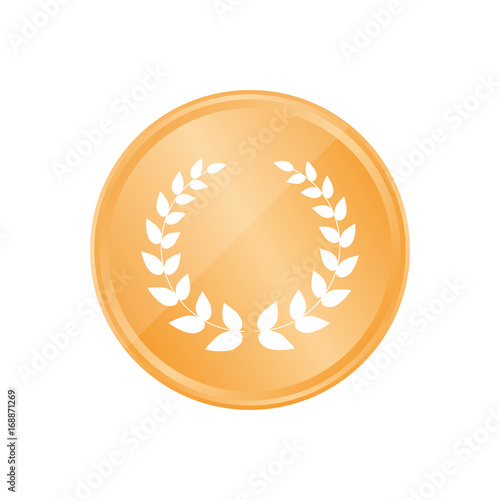 Bronze Münze - Lorbeerkranz