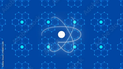 blue abstract background, interaction of atoms, loop photo