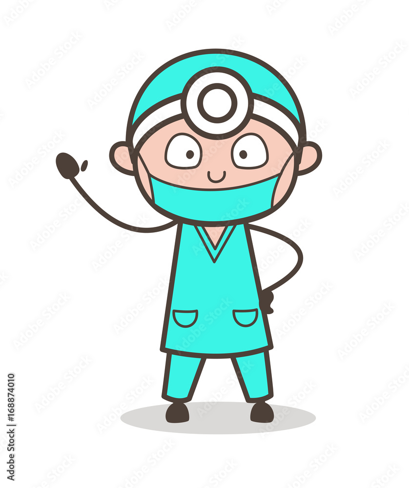 Cartoon Cardiologist Doctor Surprised Face Vector Cartoon Cardiologist Doctor Surprised Face Vector