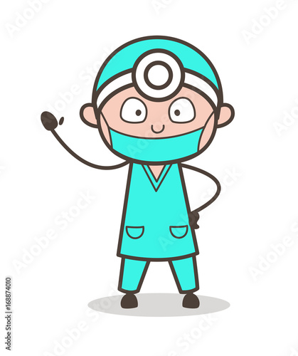 Cartoon Cardiologist Doctor Surprised Face Vector