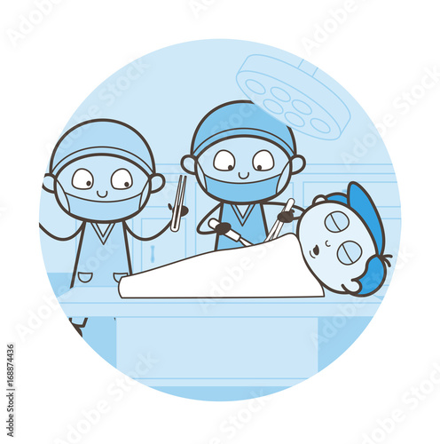 Surgeon Doing Heart Surgery Vector Concept