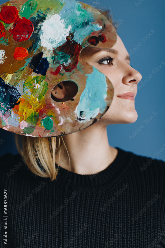 beautiful girl with palette