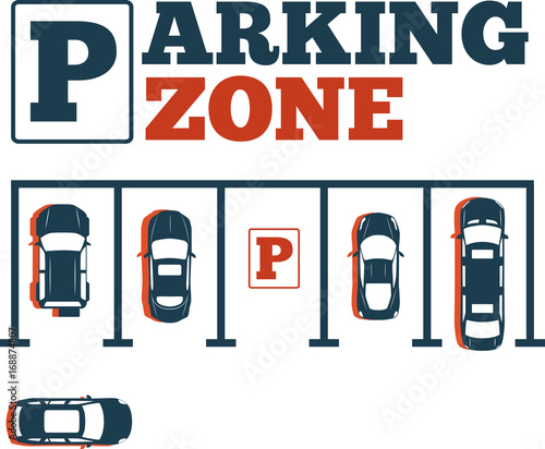 Parking zone poster in minimalist style