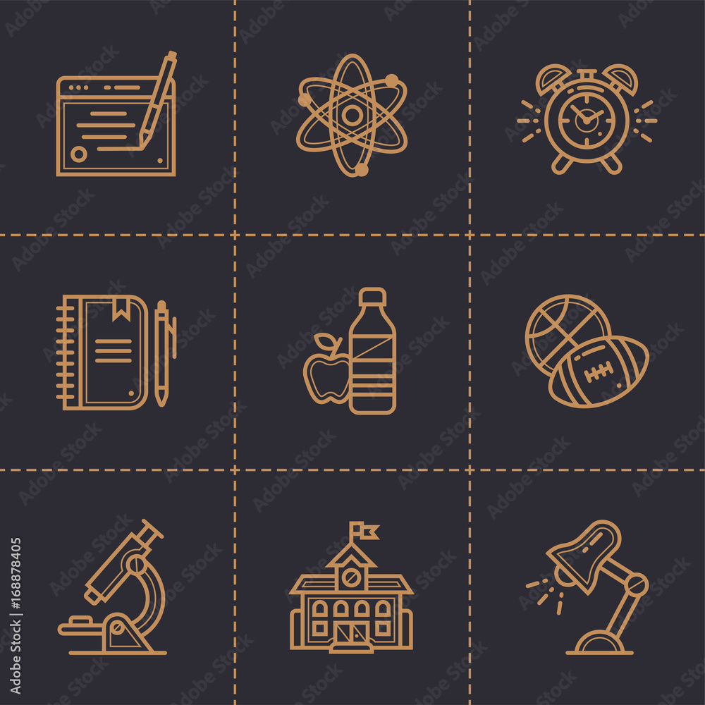Set of linear icons for education. High quality modern icons