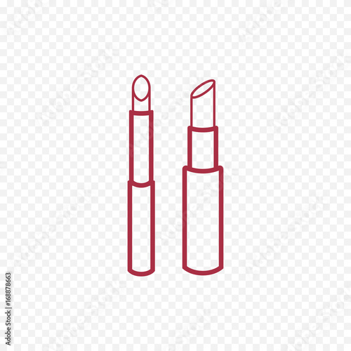 Vector cosmetic lipstick line icon.