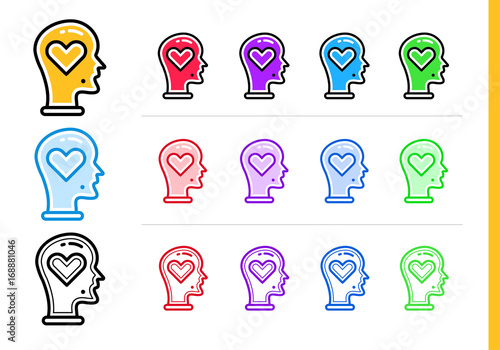 Unique linear icons with different color. Suitable for banners and other types of design