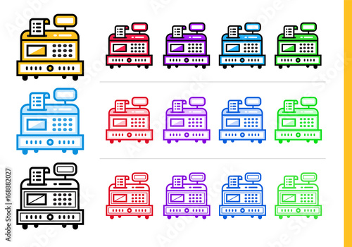 Unique linear icons with different color. Suitable for banners and other types of design