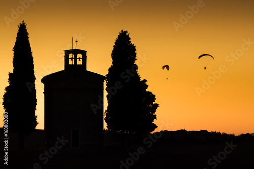 Tuscany Italy - Vitaleta church at sunset