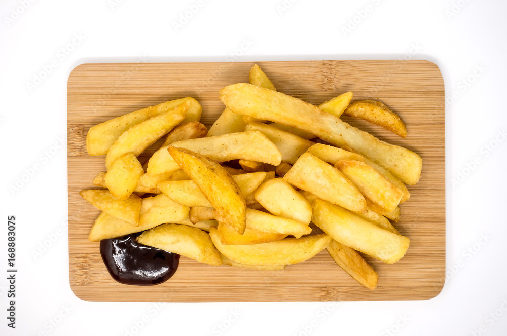 Golden French fries potatoes ready to be eaten Golden French fries potatoes ready to be eaten